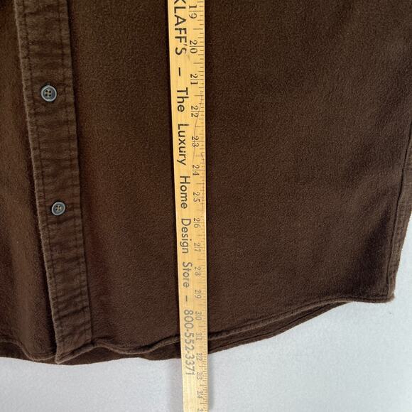 ST JOHNS BAY Shirt Mens LT Tall Chamois Flannel Button Up Cotton Brown VTG - Picture 15 of 16